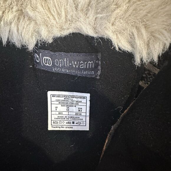 Merrel Boots Womens 8 Winterbelle Peak Waterproof Insulated Faux Fur Brown Boot - Picture 11 of 14